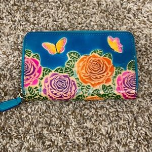 Leather zip around wallet